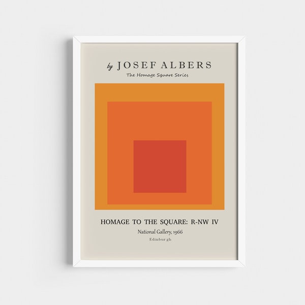 Josef Albers Square, Color Shape Poster, Bauhaus Exhibition Wall Art, Boho Shapes Print.