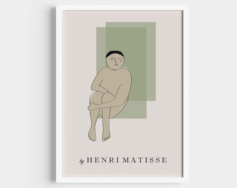 Matisse Art Exhibition Poster, Man Sketch Print, The Music, Boho Gallery Art.