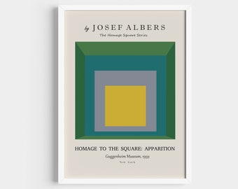 Josef Albers, Homage the Square, Bauhaus Poster, Mid Century Modern Wall Art, Geometric Abstract Art, Digital Download
