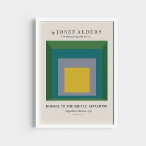 Josef Albers, Homage the Square, Josef Albers Print, Albers Poster, Albers Orijinal, Albers Square, Josef Albers Frame, Abstract Painting. image 1