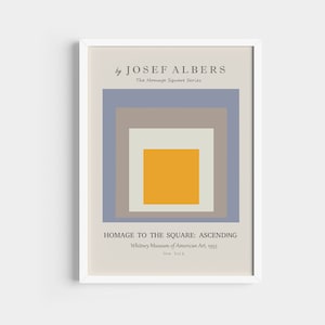 3 Block Colour, Bauhaus Wall Art, Josef Albers Homeage Square, Couples First Home Gift.