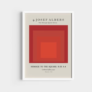 Warm Tone Wall Art, Josef Albers Museum Poster, Bauhaus Art Print, Homeowner Gift.
