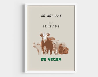 Vegan Poster, Vegan Activism Printable, Scandi Print, Food Educational.