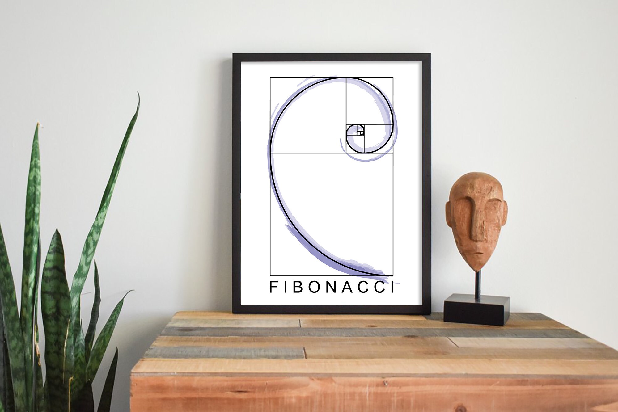 Fibonacci Wall Art, Math Gift Print, Golden Ratio Spiral, Fibonacci ...