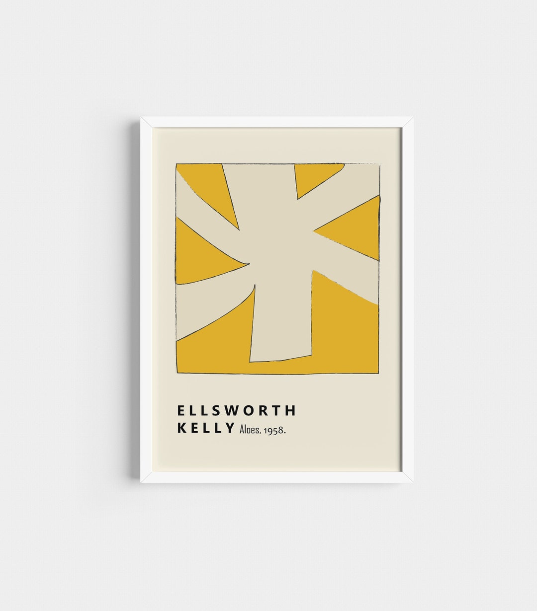 Ellsworth Kelly Print, Mid Century Modern Wall Art, Minimalist