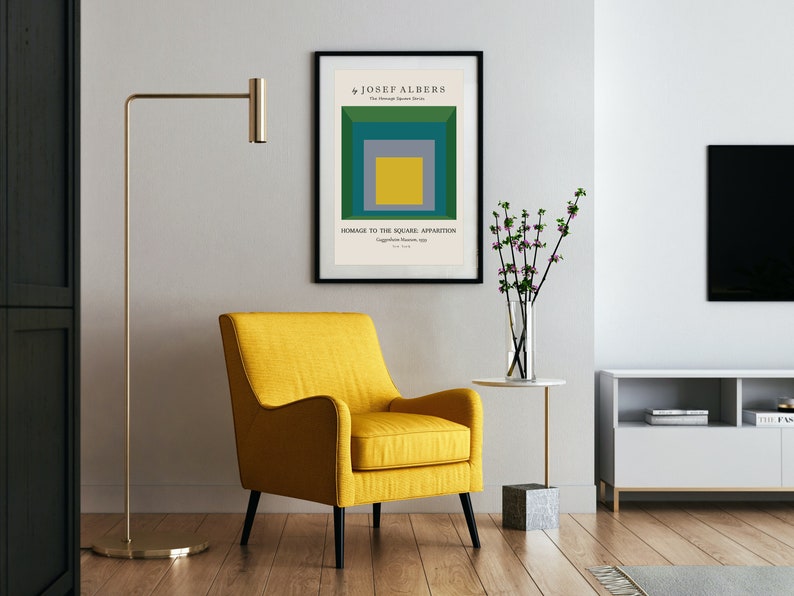 Josef Albers, Homage the Square, Josef Albers Print, Albers Poster, Albers Orijinal, Albers Square, Josef Albers Frame, Abstract Painting. image 7