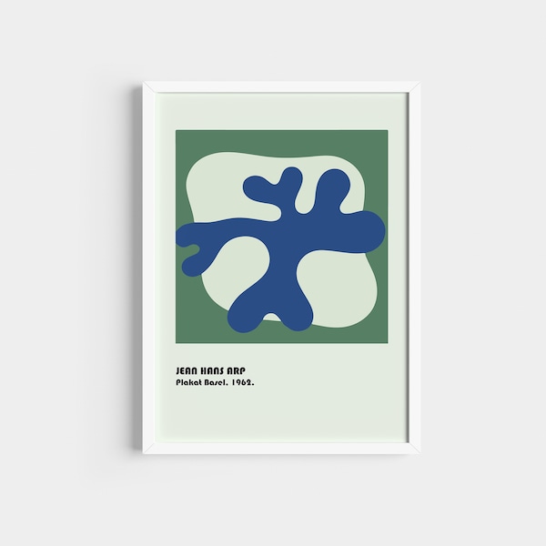 Jean Hans Arp Prints, Minimal Flower Art, Mid Century Poster.