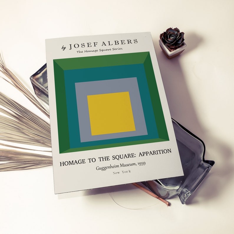 Josef Albers, Homage the Square, Josef Albers Print, Albers Poster, Albers Orijinal, Albers Square, Josef Albers Frame, Abstract Painting. image 6