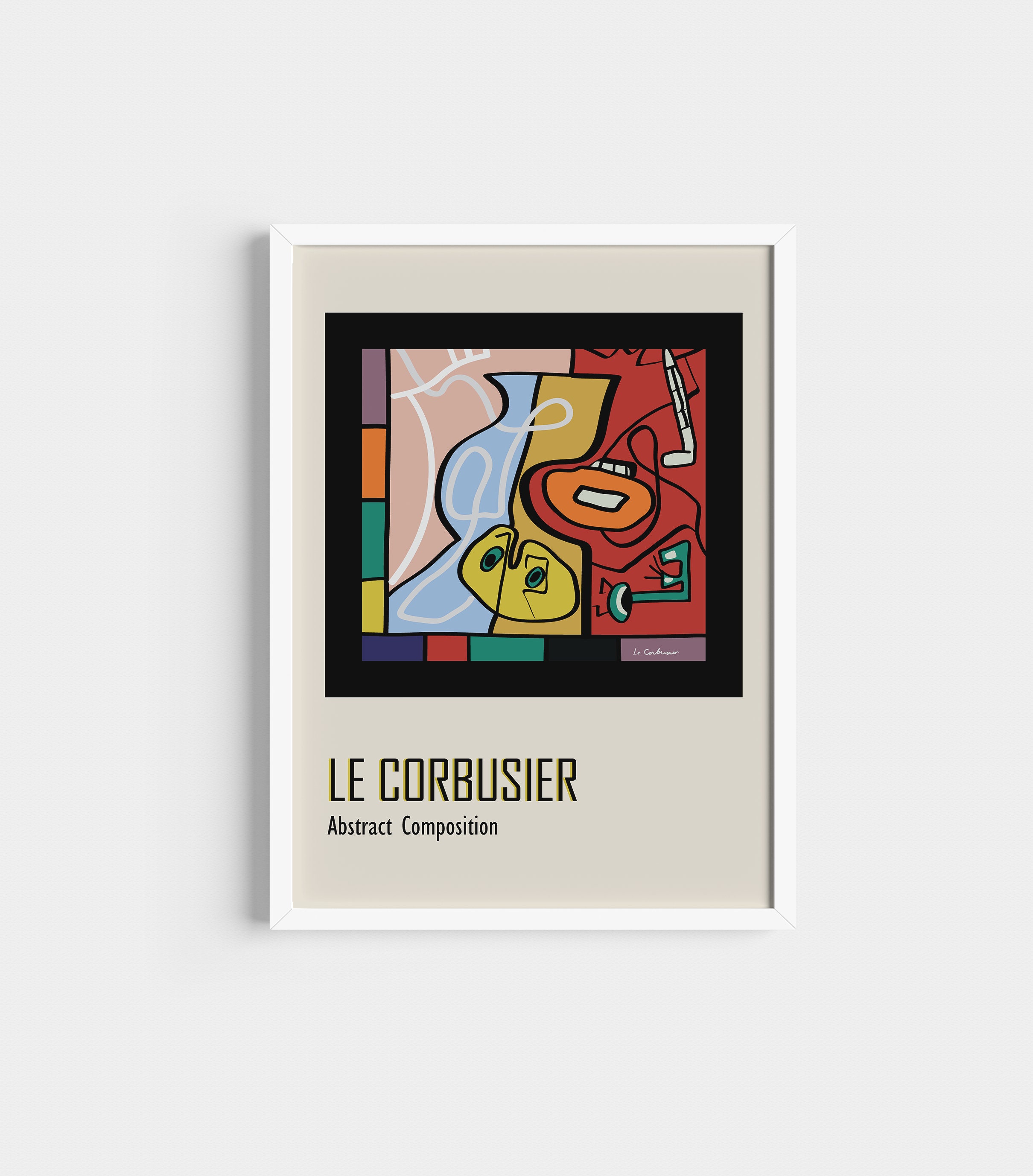 Le Corbusier Exhibition Poster, Bauhaus Architecture Print, Mid