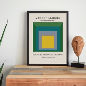 Josef Albers, Homage the Square, Josef Albers Print, Albers Poster, Albers Orijinal, Albers Square, Josef Albers Frame, Abstract Painting. image 3