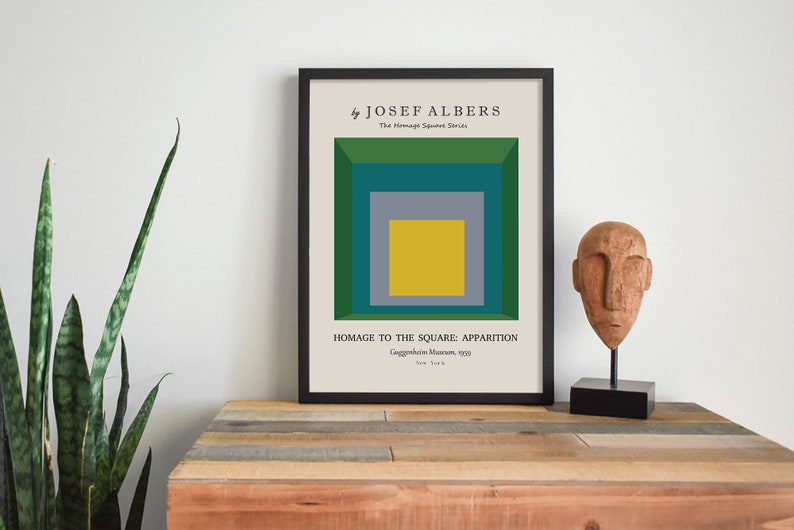 Josef Albers, Homage the Square, Josef Albers Print, Albers Poster, Albers Orijinal, Albers Square, Josef Albers Frame, Abstract Painting. image 3