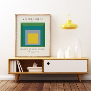 Josef Albers, Homage the Square, Josef Albers Print, Albers Poster, Albers Orijinal, Albers Square, Josef Albers Frame, Abstract Painting. image 4