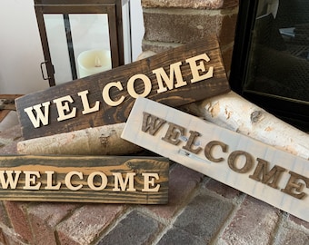 Beautiful Wood Welcome Sign, Reclaimed Wood, Custom Colors - Perfect Gift for Mother's Day, Housewarming, Birthday