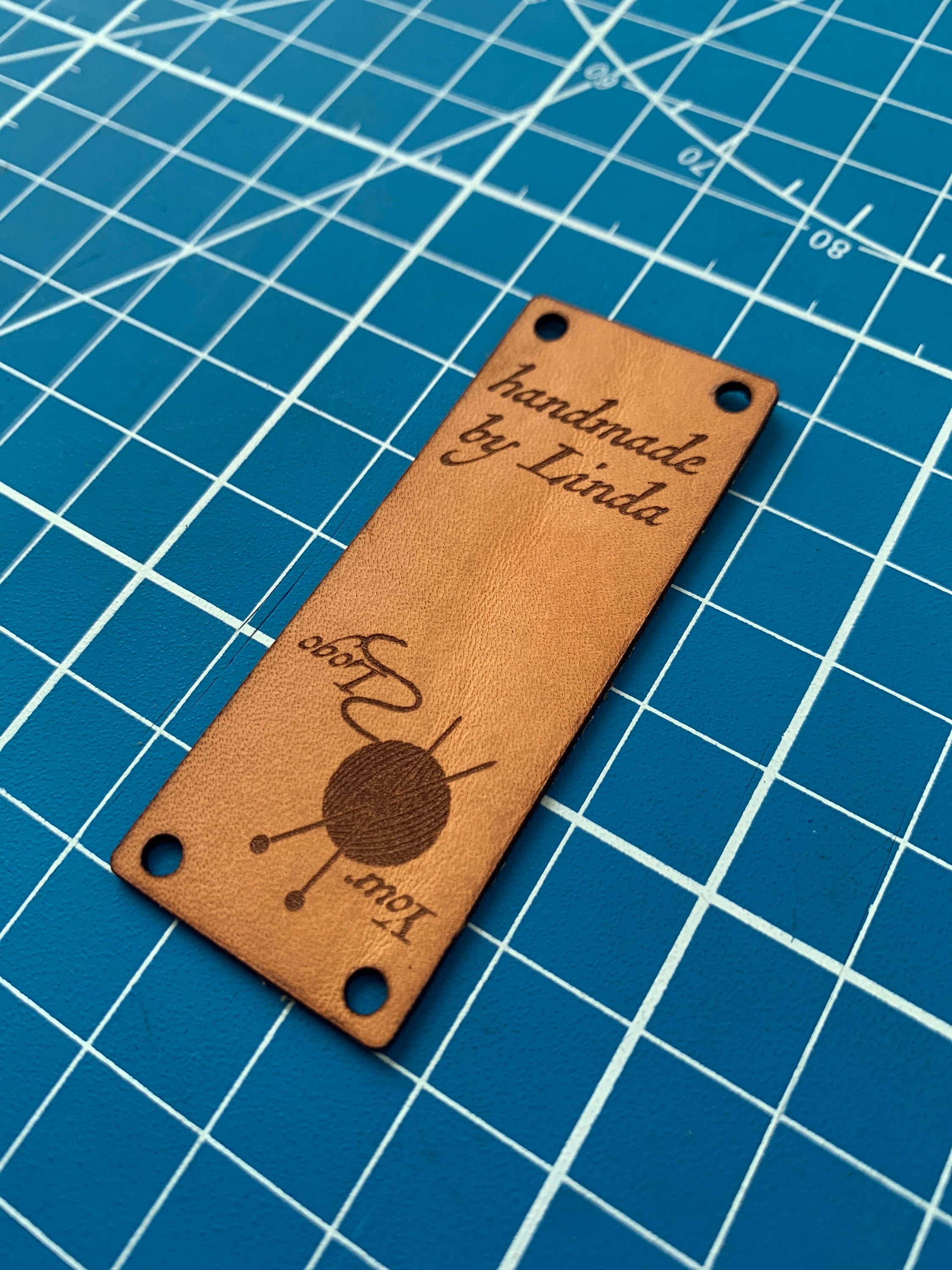 Faux Leather Tags for Handmade Items SEW ON Personalized Logo