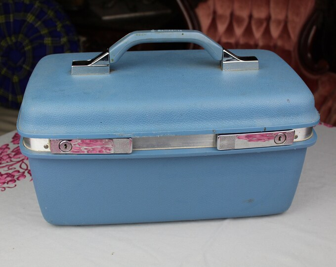 Samsonite Blue Train Travel Case No Tray Etsy