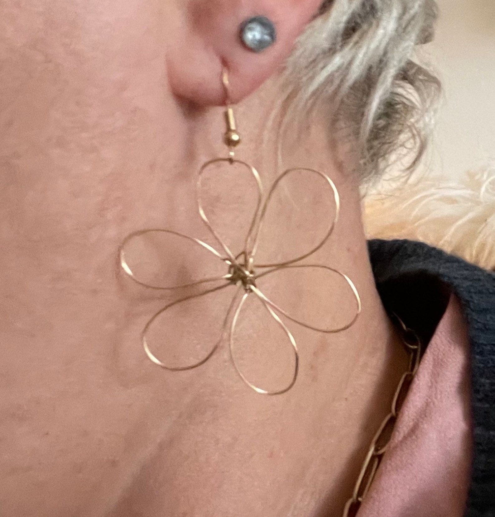 Buy Gold Wire Flower Earrings Online in India Etsy