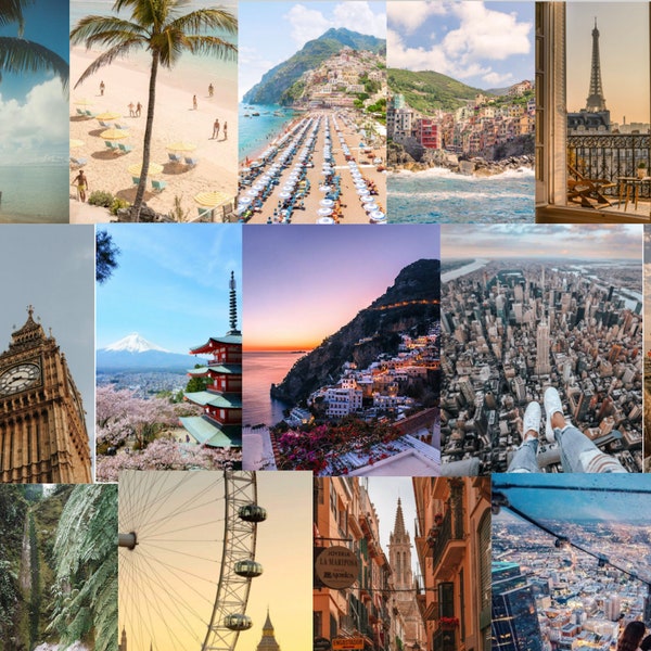Travel Aesthetic Wall Collage Photo Prints Kit