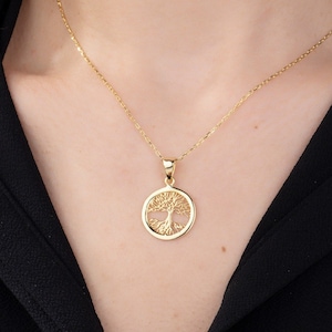 14K Gold Tree Of Life Necklaces, Meaningful Gifts, Sterling Silver Life Tree Pendants, Birthday Gifts For Women, Best Birthday Gift For Mom