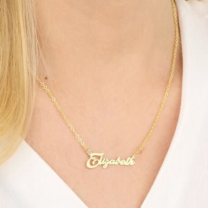 14K gouden naamkettingen voor vrouwen, zilveren naamhangers, gepersonaliseerde cadeaus voor moeders, verjaardagscadeaus voor haar, beste verjaardagscadeau voor moeder