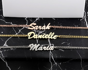 Best Gifts For Mother's Day, 14K Solid Gold Name Bracelet, Silver Name Plate Bracelet, Best Birthday Gifts, Customized Jewelry For Mothers,