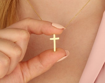 Best Gifts For Mother's Day, Gold Cross Necklaces For Women, Gifts For Mothers, Dainty Silver Cross Pendant, Religious Jewelry, Gift For Her