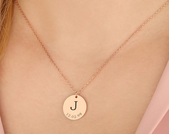 Best Gifts For Mother's Day, Silver Disc Name Necklace, Gold Letter Necklace, Couples Initial Pendants, Customized Gifts, Gift For Mothers,