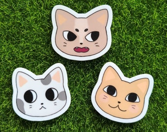 cat stickers, set of three