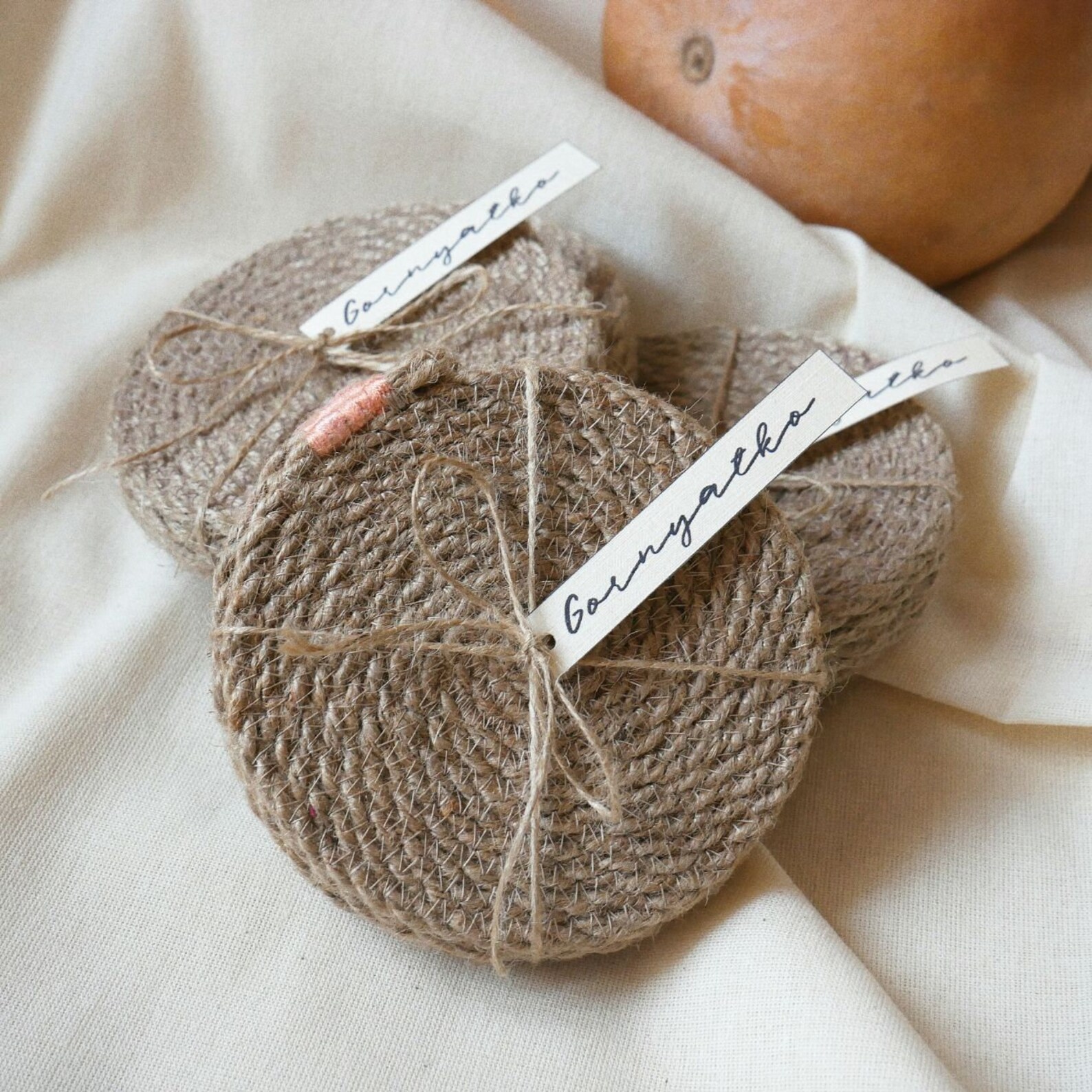 Jute Rope Coasters Coasters Set Rustic Round Coasters Etsy