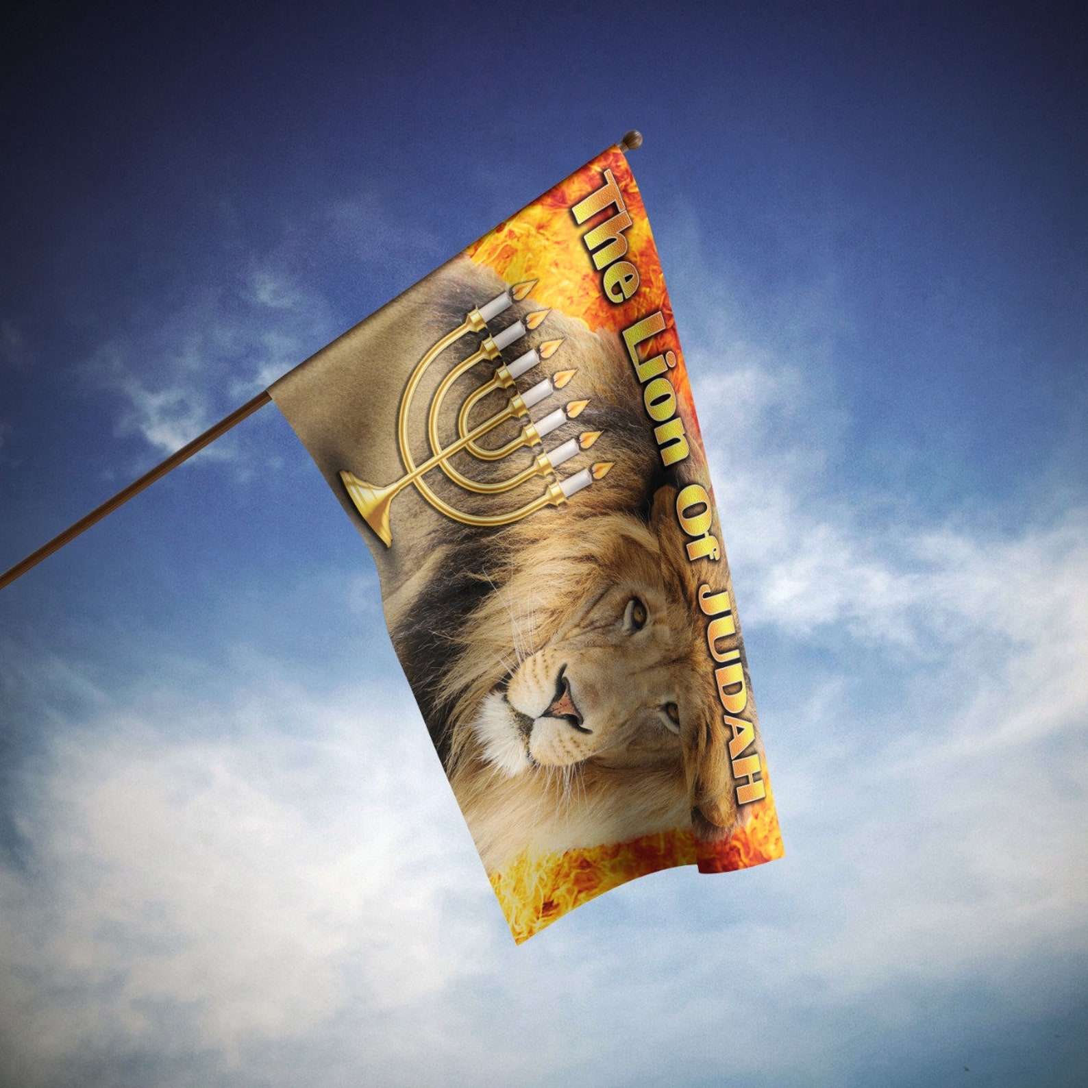 LION OF JUDAH Menorah Seven Spirits of God Roar Stand Etsy