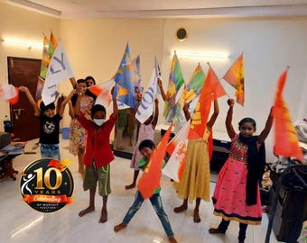 Children’s Worship Flags – Praise Flags, Silk Small Dance Banner