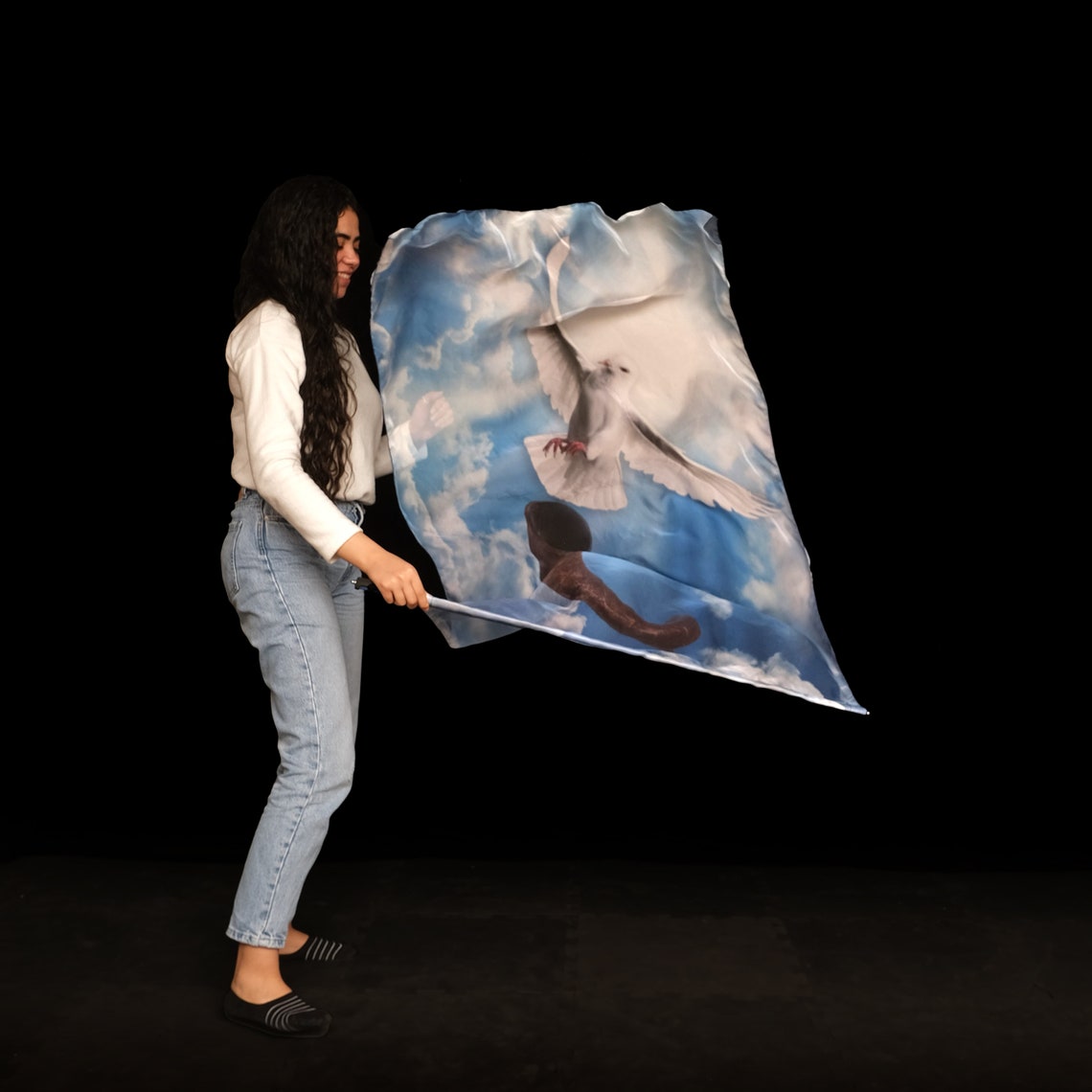 The Trumpet Sound Dove Power of the Holy Spirit Silk Etsy