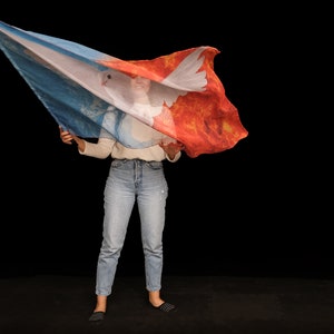 The Holy Spirit – Worship Flag | Fire, Water & Dove | Silk Prophetic Banner