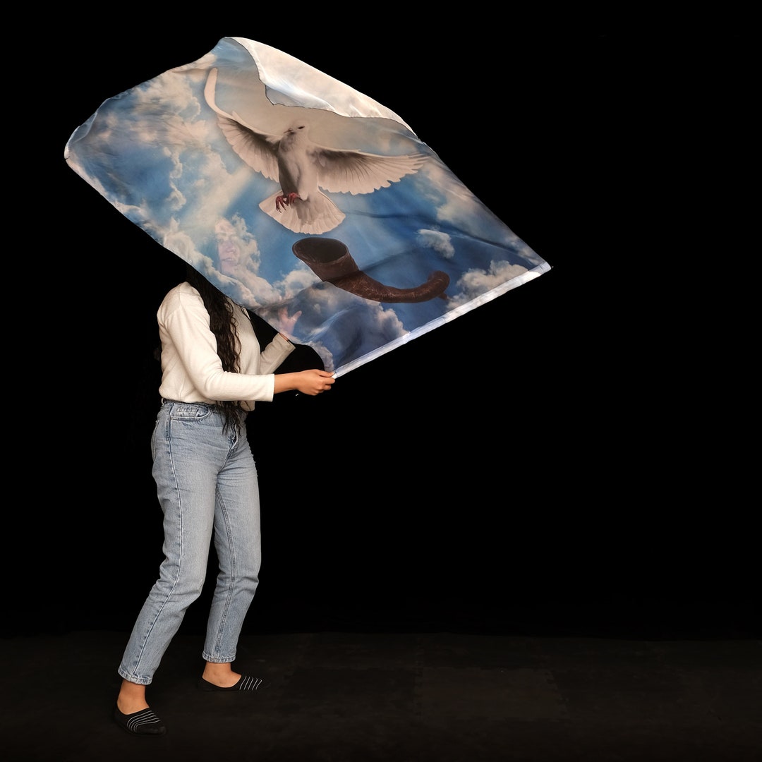 The Trumpet Sound, Dove, Power of the Holy Spirit, Silk Worship Flag