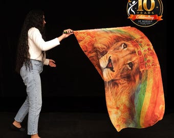 Lion of Judah Covenant Flag - King of Kings Prophetic Dance Banner for Worship & Declaration