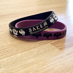 Salem, Massachusetts Skull & Ghost Silicone Rubber Bracelet