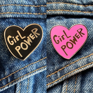 Girl Power Heart Enamel Pin