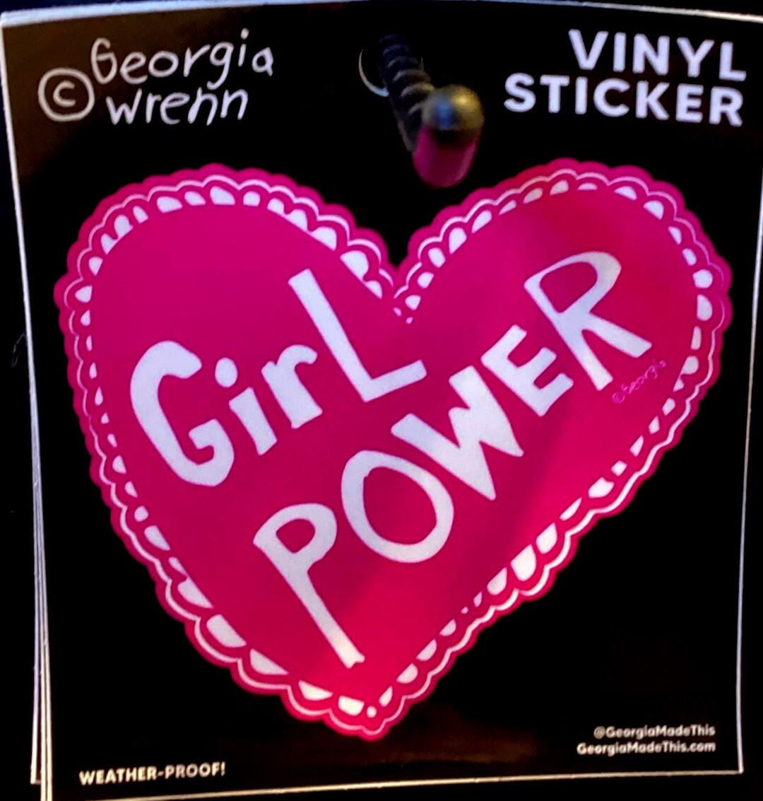 Girl Power Vinyl Waterproof Sticker Pick Pink or Black - Etsy
