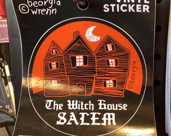 Salem Witch House 4" Diameter Vinyl Sticker - Waterproof!