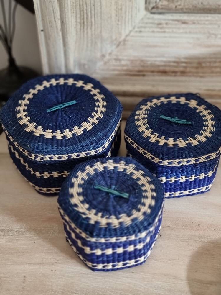 3 Boites Gigogne en Paille