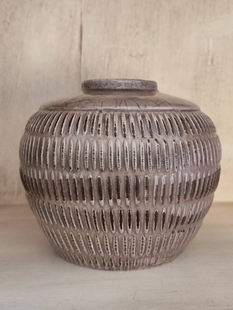 Vase Boule Effet Craquelé