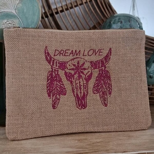 Pochette en jute Dream Love