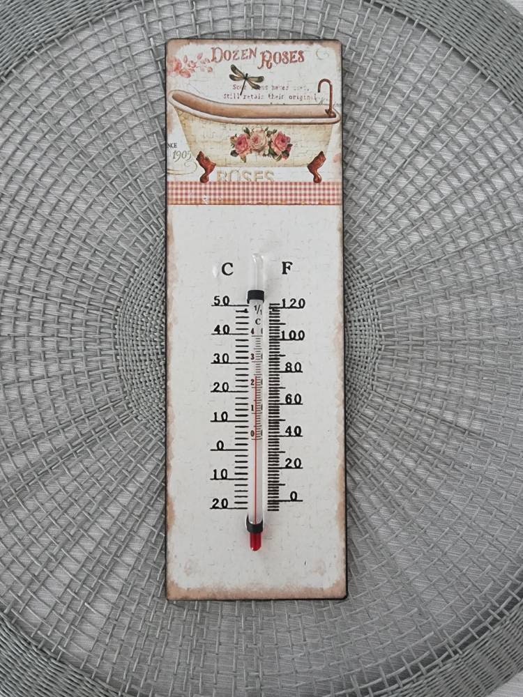 Thermomètre décoratif rose poudré Pâtisserie, déco vintage