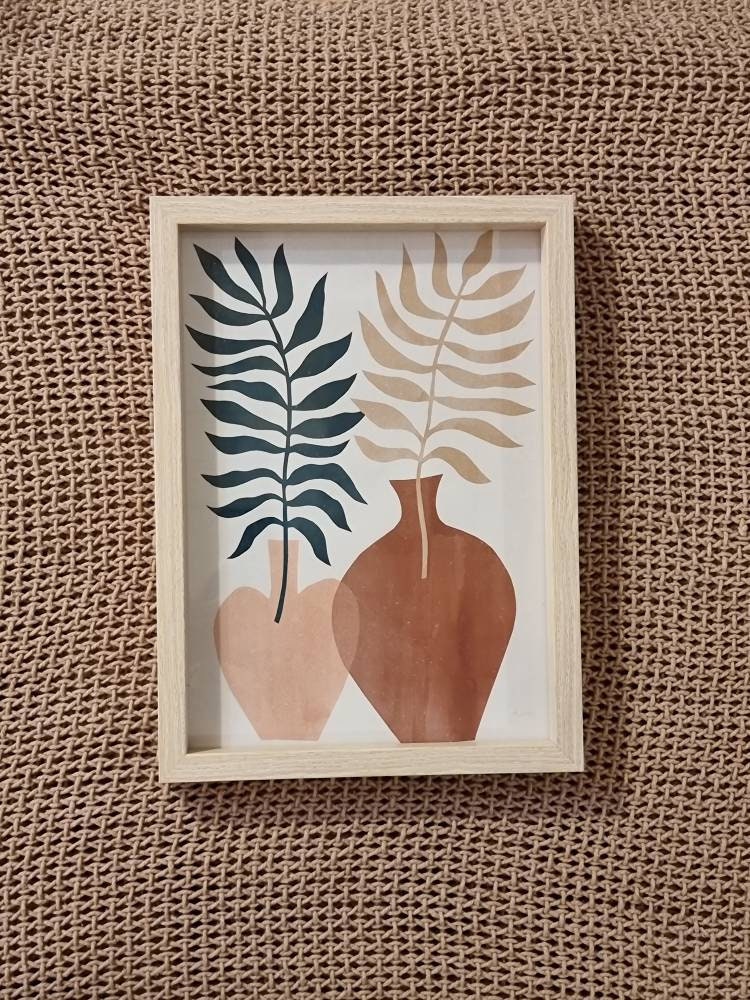 Cadre Minimaliste Pots de Fleurs