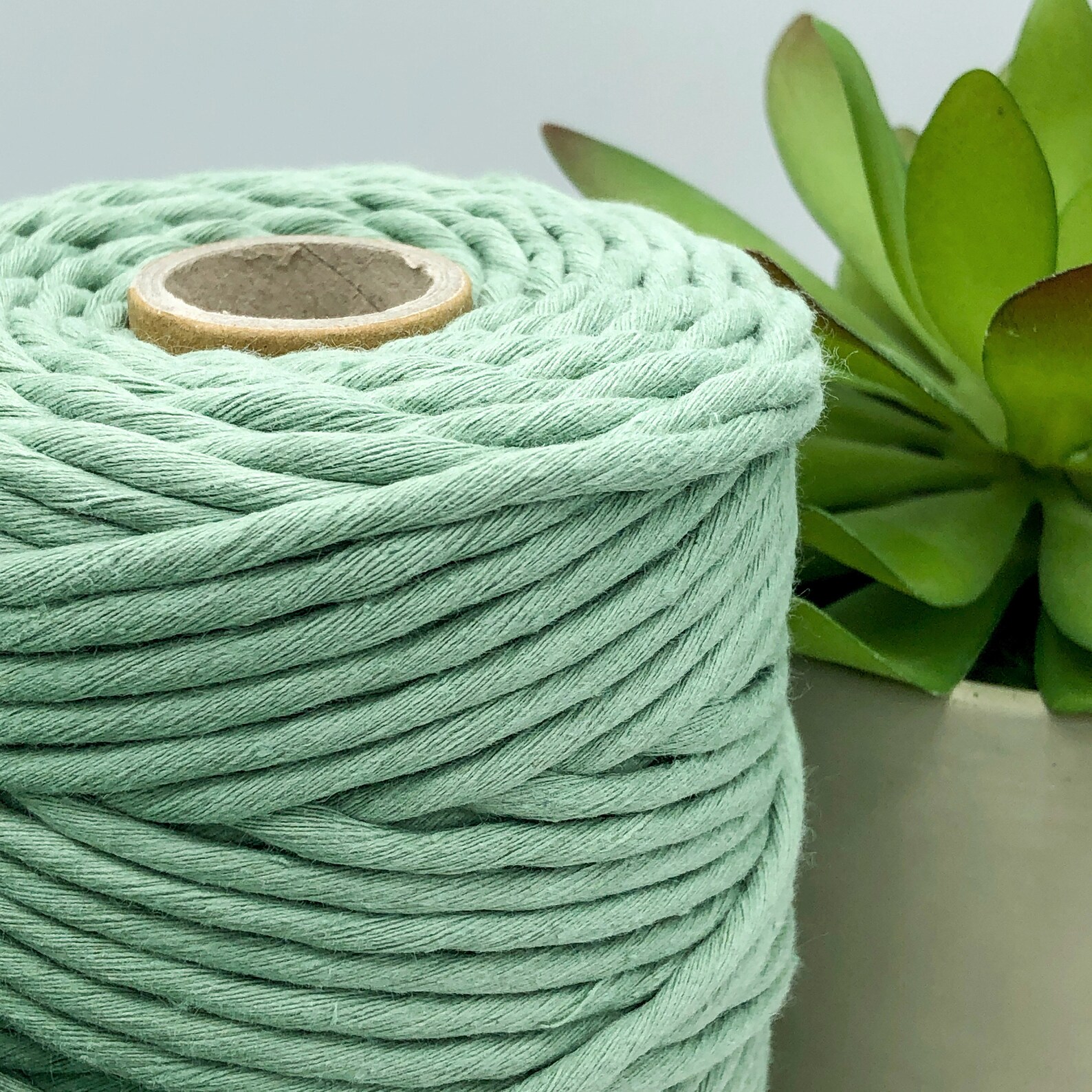 Macrame Cord 3mm Cotton Rope 5mm 100m Sage Green Macrame | Etsy