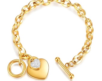 Gold heart bracelet