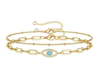 Evil eye bracelet set