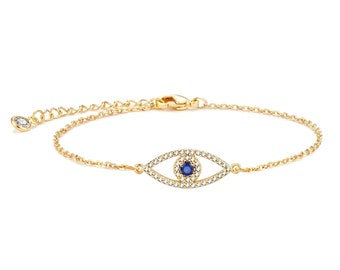 Gold evil eye bracelet