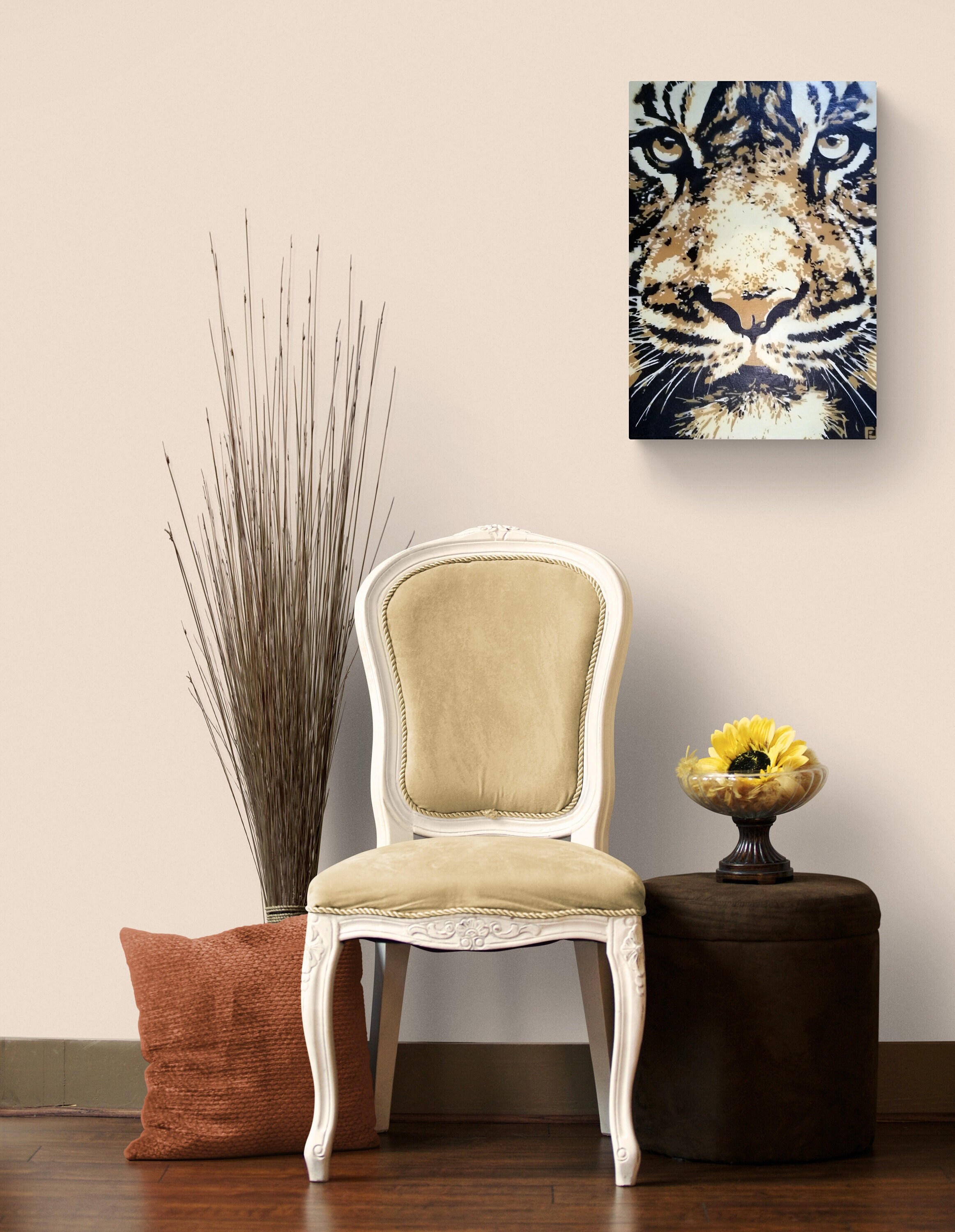 Tableau d'art Décoratif Murale Pochoirs et Peinture Spray Aérosols Sauvage