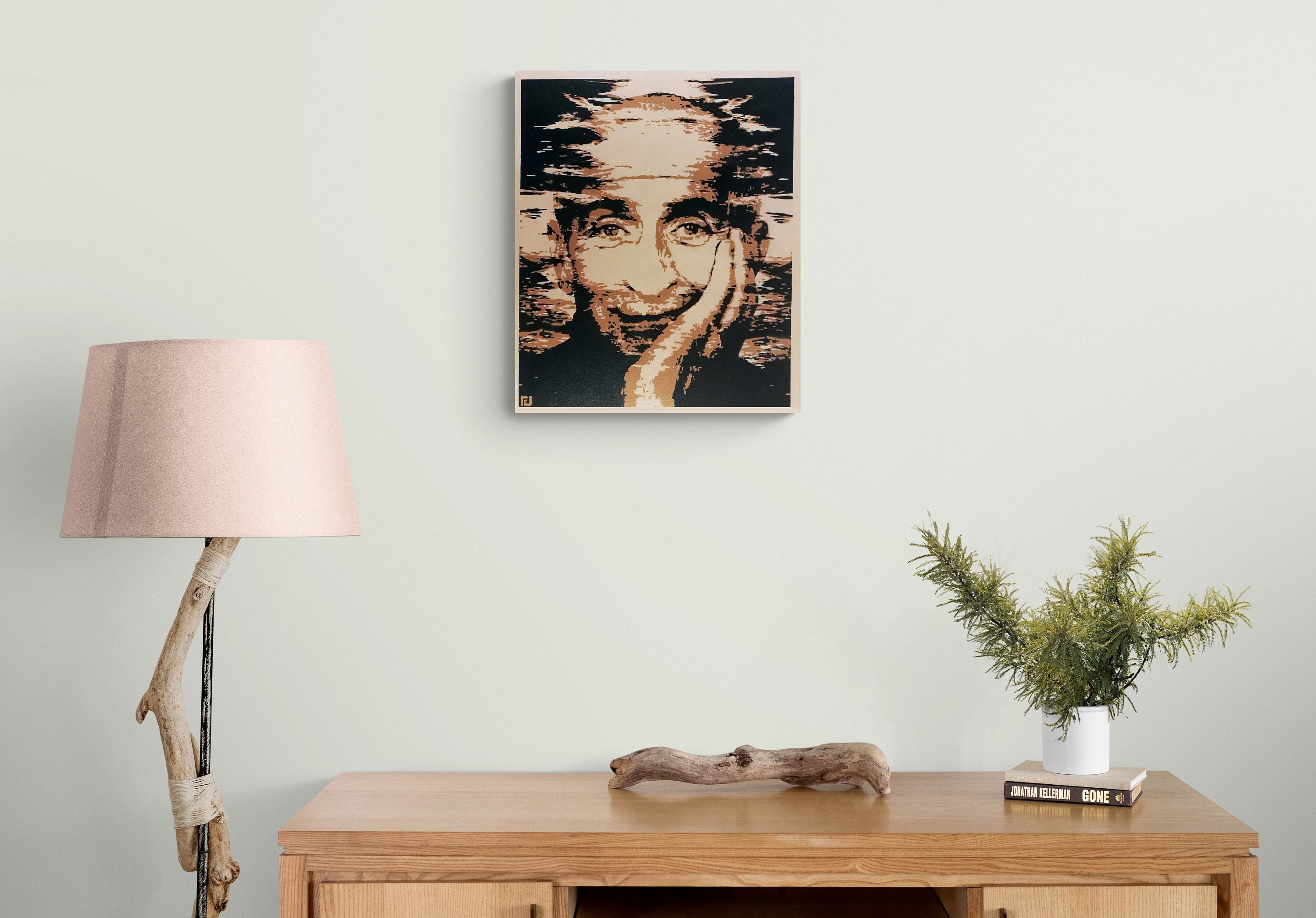 Tableau d'art Décoratif Mural Pochoirs et Peinture Spray Aérosols Louis de Funès