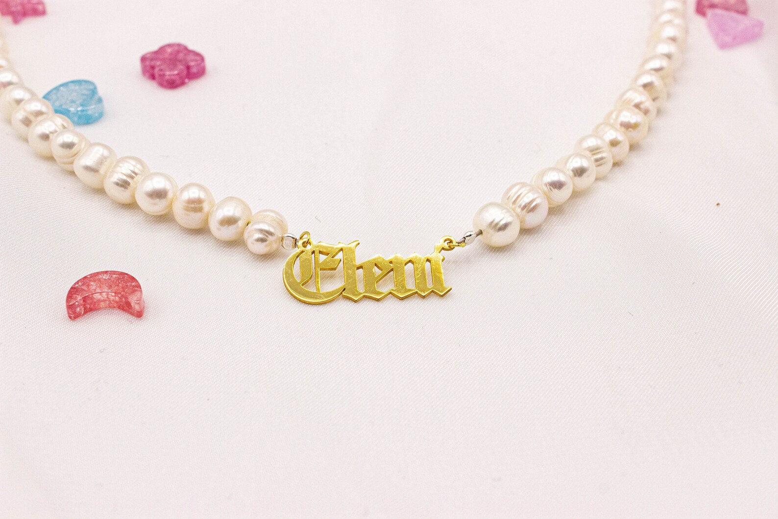 Personalized Pearl Name Necklace Real Pearl Necklace Pearl | Etsy
